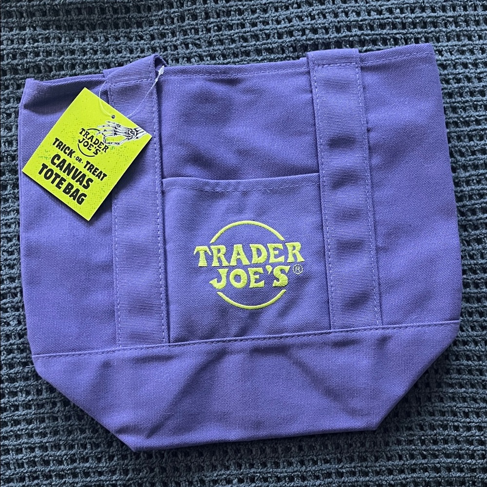 Trader Joe's Purple Canvas Tote Bag